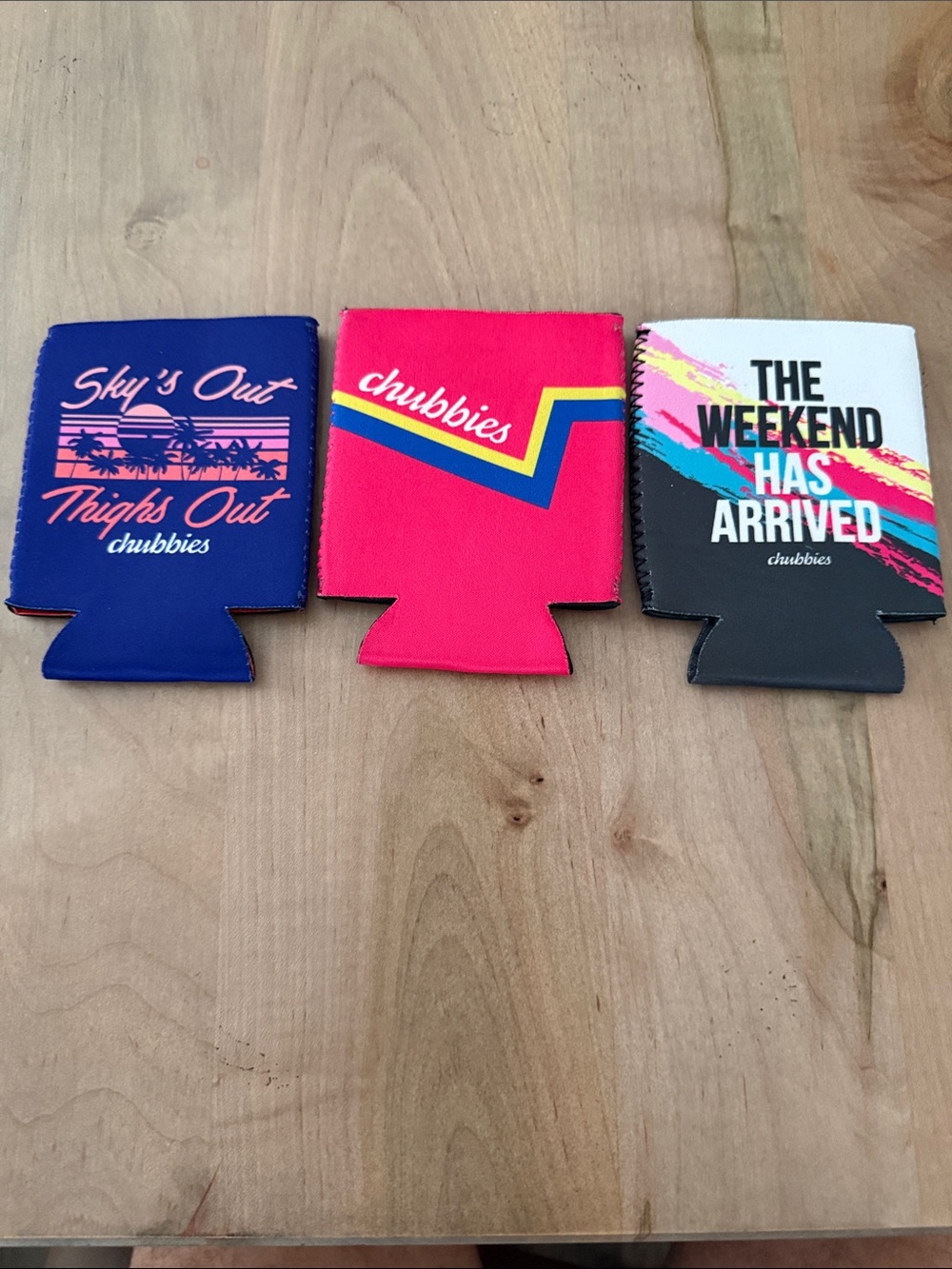 chubbies Can Cooler Trio - Blue, Pink, Black